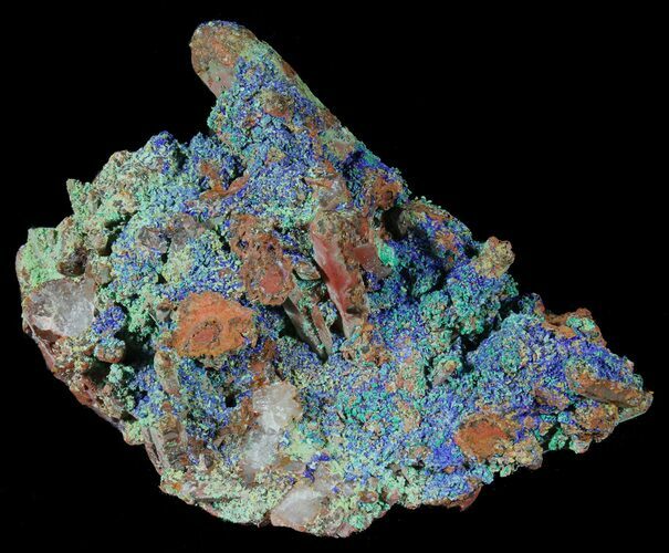 Quartz Crystals With Azurite & Malachite - Spectacular! #39171